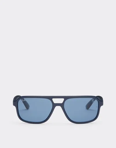 Ferrari Ray-ban For Scuderia  Rb4414mf Light Blue With Blue Lenses In Blu Scozia