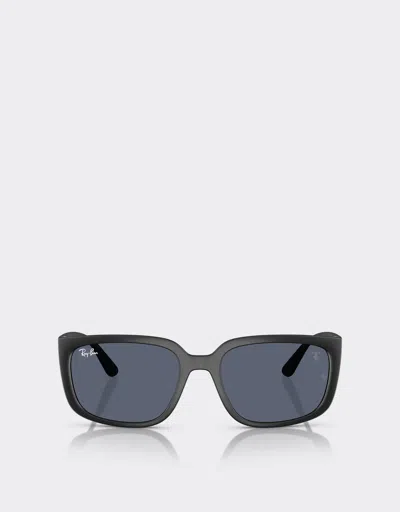 Ferrari Ray-ban For Scuderia  Rb4443m In Black Peek With Dark Grey Lens In Black Matt