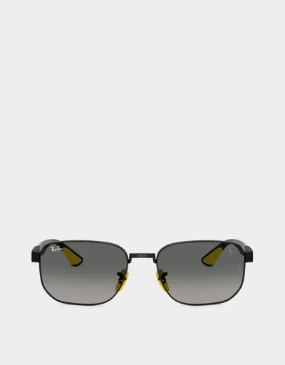 Ferrari Ray-ban For Scuderia  Rb8329m In Black Metal With Gradient Grey Lenses In Gray