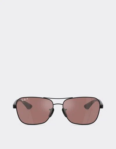 Ferrari Ray-ban For Scuderia  Rb8336m In Black Metal And Dark Carbon Fibre With Polarised Sil