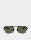 Ferrari Ray-ban For Scuderia  Rb8336m In Matt Black Metal And Dark Carbon Fibre With Dark Gre In Black Matt
