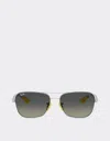Ferrari Ray-ban For Scuderia  Rb8336m In Matt Black Metal And Light Carbon Fibre With Gradien In Silver