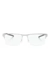 Ferrari Rectangle-frame Half-rim Glasses In Silver