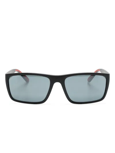 Ferrari Rectangle-frame Mirrored Sunglasses In Black
