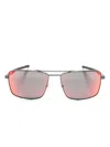 Ferrari Rectangle-frame Mirrored Sunglasses In Black