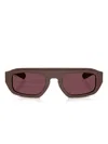 Ferrari Rectangular-frame Sunglasses In Brown