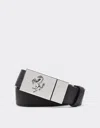 Ferrari Reversible Leather Belt In Black