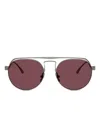Ferrari Round-frame Double-bridge Sunglasses In Purple