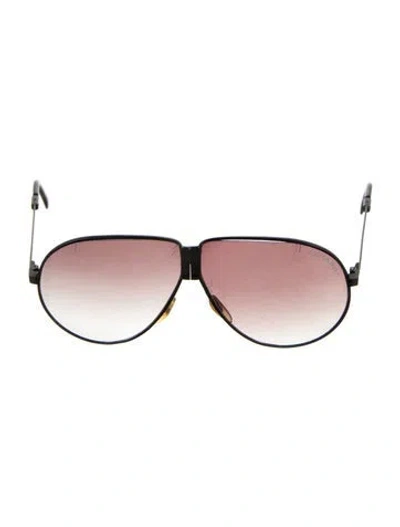 Pre-owned Ferrari Round Gradient Sunglasses In Black