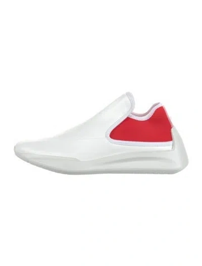 Pre-owned Ferrari Rubber Colorblock Pattern Sneakers In White