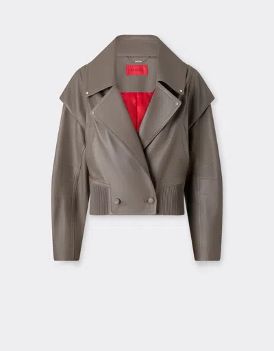 Ferrari Rubberized Nappa Leather Blouson In Brown