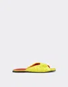 Ferrari Satin Sliders With Gathered Motif In Giallo Modena