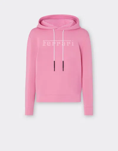 Ferrari Scuba Knit Sweatshirt With Contrast  Logo In Peony