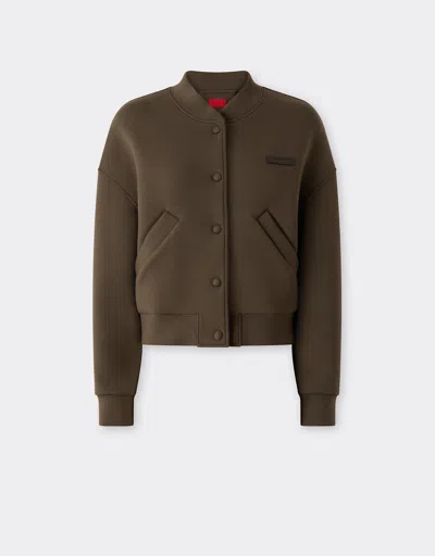 Ferrari Scuba Sweatshirt With Buttons In Mimetico