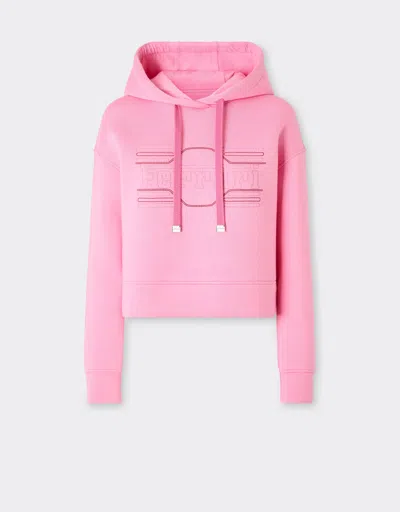Ferrari Scuba Sweatshirt With  Embroidery In Pink