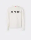 Ferrari Scuba Sweatshirt With  Logo In Ecru