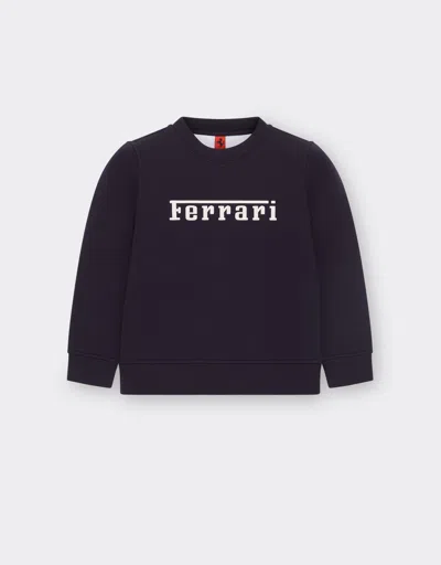Ferrari Scuba Sweatshirt With  Logo In Navy