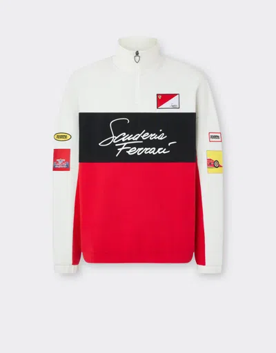 Ferrari Scuderia  Cotton Sweatshirt In Black