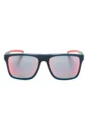 Ferrari Scuderia  Square-frame Sunglasses In Red