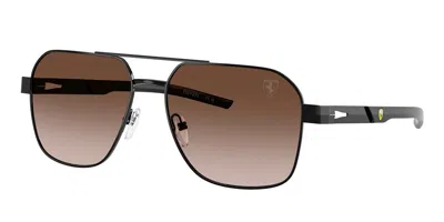 Ferrari Scuderia Fz5003 131/13 Men's Sunglasses Black Size 57 In Gloss Black
