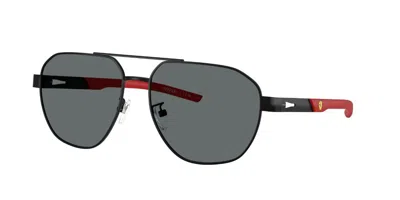 Ferrari Scuderia Fz5004d Vestibilità Orientale Polarized 101/81 Occhiali Da Sole Neri Per Uomo In Black