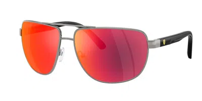 Ferrari Scuderia Fz5007 104/6q Men's Sunglasses Gunmetal Size 64 In Multi