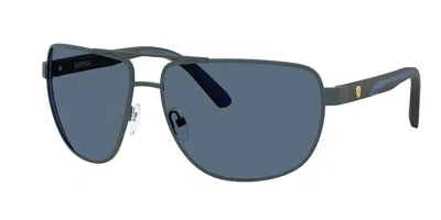 Ferrari Scuderia Fz5007 130/80 Men's Sunglasses Grey Size 64 In Blue