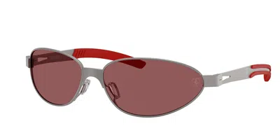 Ferrari Scuderia Fz5008 137/1e Men's Sunglasses Gunmetal Size 64 In Burgundy