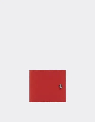 Ferrari Second Life Leather Horizontal Wallet In Rosso Dino