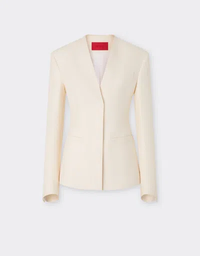 Ferrari Shantung Silk Jacket In White