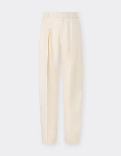 Ferrari Shantung Silk Trousers In Neutral