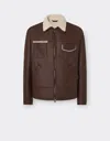 Ferrari Shearling Bomber Jacket In #n/d