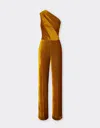 Ferrari Shiny Corduroy Jumpsuit In Yellow