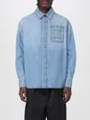 Ferrari Blue Long Sleeves Denim Shirt In Blue