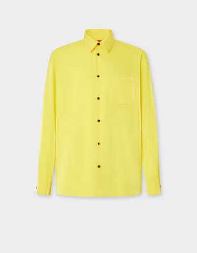 Ferrari Shirt In Shiny Viscose In Yellow