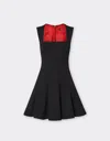 Ferrari Short Comfort Wool Dress In Black