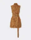 Ferrari Short Dress In Fil Coupé In Brown