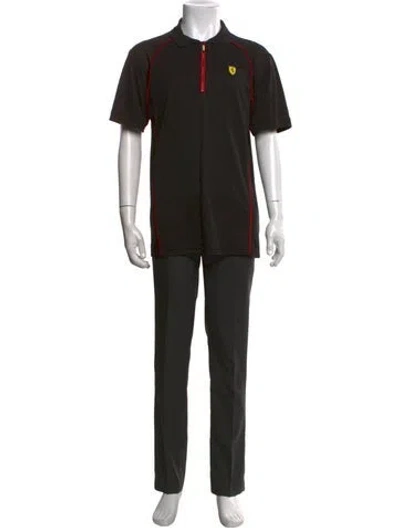 Pre-owned Ferrari Short Sleeve Dress Shirt In Black