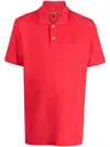 Ferrari Embroidered-logo Short-sleeved Polo Shirt In Rot