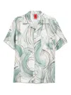 Ferrari Short-sleeved Silk Shirt With Camp Collar