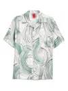 Ferrari Short-sleeved Silk Shirt With Camp Collar