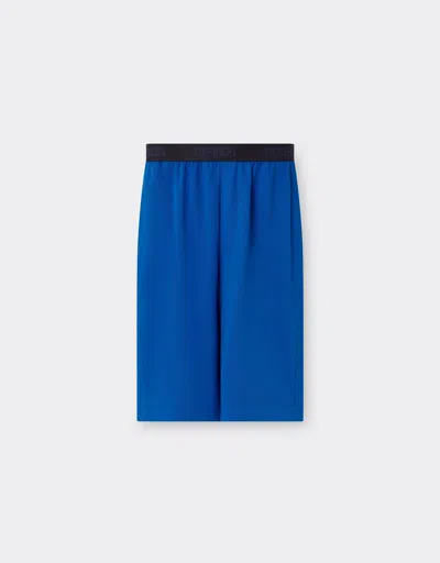 Ferrari Short Trousers In Cotton Gabardine In Blue