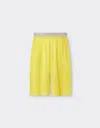 Ferrari Short Trousers In Shiny Viscose In Giallo Modena