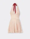 Ferrari Silk Voile Mini Dress With Cavallino Dots Print