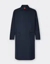 Ferrari Single-breasted Coat In Two-tone Double-sided Tech Fabric In Navy