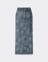 Ferrari Skirt In Needled And Washed Denim