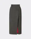 Ferrari Skirt In Pinstripe Wool In Gray