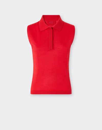 Ferrari Sleeveless Cashmere And Silk Polo