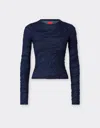 Ferrari Slim Fit Wool And Cotton Jumper In Navy