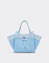 Ferrari Small  Raffia And Leather Tote Bag
